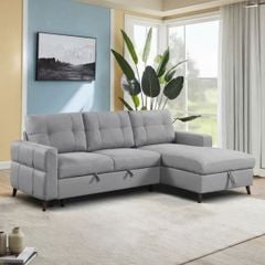 GHẾ SOFA BED GÓC SALFORD MÀU XÁM