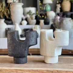 BÌNH HOA TRANG TRÍ RUSTIC MÀU TRẮNG