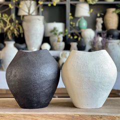 BÌNH HOA TRANG TRÍ RUSTIC MÀU TRẮNG