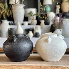 BÌNH HOA TRANG TRÍ RUSTIC MÀU TRẮNG