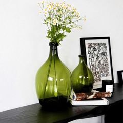 BÌNH HOA THUỶ TINH MÀU XANH CỠ LỠN