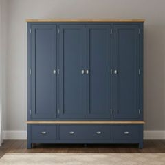 TỦ QUẦN ÁO HIGHGATE MÀU XÁM XANH 4 CÁNH