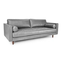 GHẾ SOFA 3 CHỖ DA BÒ NAPA MÀU XÁM