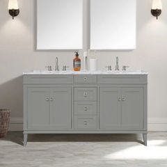 TỦ LAVABO RIVOLI 60 INCH MÀU XÁM 2 BỒN