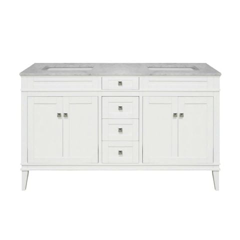 TỦ LAVABO RIVOLI 60 INCH MÀU TRẮNG 2 BỒN