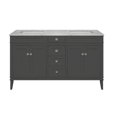 TỦ LAVABO RIVOLI 60 INCH MÀU XÁM ĐẬM 2 BỒN