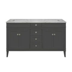 TỦ LAVABO RIVOLI 60 INCH MÀU XÁM ĐẬM 2 BỒN