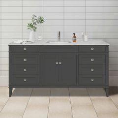 TỦ LAVABO RIVOLI 60 INCH MÀU XÁM ĐẬM 1 BỒN