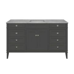 TỦ LAVABO RIVOLI 60 INCH MÀU XÁM ĐẬM 1 BỒN