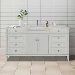 TỦ LAVABO RIVOLI 60 INCH MÀU XÁM NHẠT 2 BỒN