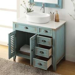 TỦ LAVABO PALM BEACH 36 INCH MÀU XANH