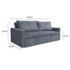 GHẾ SOFA BED OLIVERA MÀU XÁM
