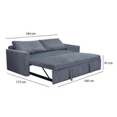 GHẾ SOFA BED OLIVERA MÀU XÁM