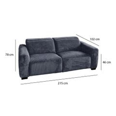 GHẾ SOFA 3 CHỖ CHỈNH ĐIỆN FINN MÀU XÁM