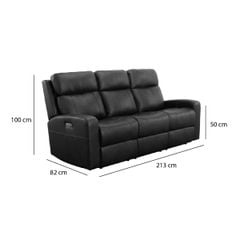 GHẾ SOFA 3 CHỖ DA BÒ CHỈNH ĐIỆN LINDEN