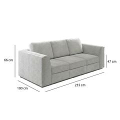 GHẾ SOFA 3 CHỖ CHELSEA MÀU XÁM