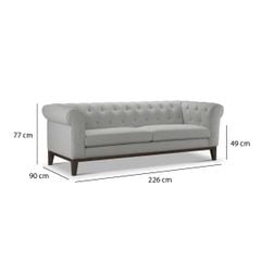 GHẾ SOFA 3 CHỖ ABBYSON MÀU XÁM