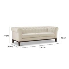 GHẾ SOFA 3 CHỖ ABBYSON MÀU TRẮNG