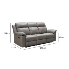 GHẾ SOFA 3 CHỖ DA BÒ CHỈNH CƠ MANHATTAN