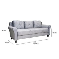 GHẾ SOFA 3 CHỖ HARDFORD  MÀU XÁM