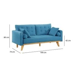 GHẾ SOFA 3 CHỖ DERRY XANH NHẠT
