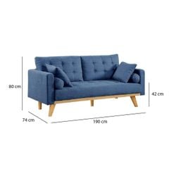 GHẾ SOFA 3 CHỖ DERRY MÀU XANH ĐẬM