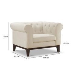 GHẾ SOFA ĐƠN ABBYSON MÀU TRẮNG
