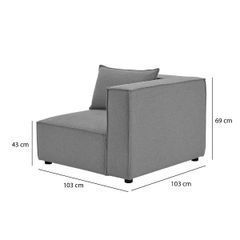 GHẾ SOFA MODULE MÀU XÁM