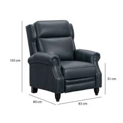 GHẾ SOFA ĐƠN DA BÒ CHỈNH CƠ POLLENZO MÀU XANH