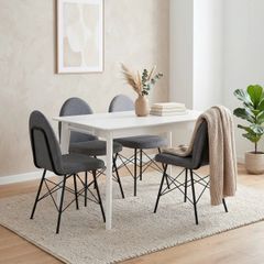 BỘ BÀN ĂN 4 GHẾ KATARINA MÀU TRẮNG 1.2