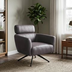GHẾ SOFA ĐƠN DA BÒ CAMILA (XOAY 360 ĐỘ)