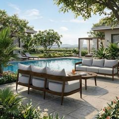 GHẾ SOFA 3 CHỖ MIRAMA MÀU NÂU
