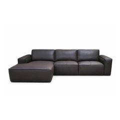 GHẾ SOFA DA BÒ GÓC HAVANA KÈM ĐÔN OTTOMAN