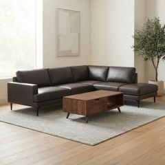 GHẾ SOFA DA BÒ GÓC VALENCIA
