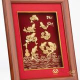 Tranh Cửu Ngư Hoa Sen dát vàng 24k ACT GOLD ISO 9001:2015