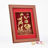 Tranh Cửu Ngư Hoa Sen dát vàng 24k ACT GOLD ISO 9001:2015