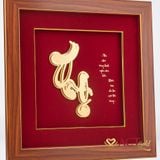 Quà tặng Tranh Thư Pháp Chữ Thọ dát vàng 24k ACT GOLD ISO 9001:2015