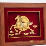 Quà tặng Tranh Ngựa Tài Lộc dát vàng 24k ACT GOLD ISO 9001:2015