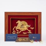 Quà tặng Tranh Ngựa Tài Lộc dát vàng 24k ACT GOLD ISO 9001:2015