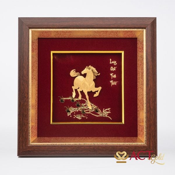 Tranh Long Mã Tinh Thần dát vàng 24k ACT GOLD ISO 9001:2015 (Mẫu 2)