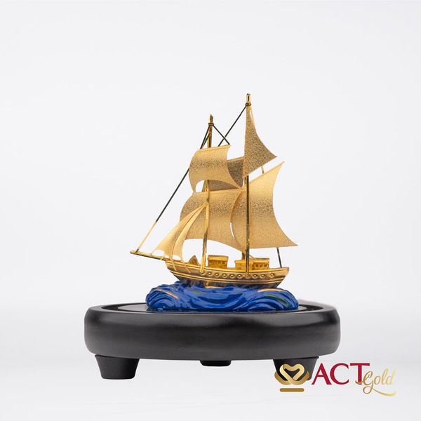Quà tặng Thuyền Buồm dát vàng 24k ACT GOLD ISO 9001:2015