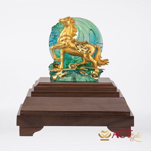 Quà tặng Ngựa Phú Quý dát vàng 24k ACT GOLD ISO 9001:2015