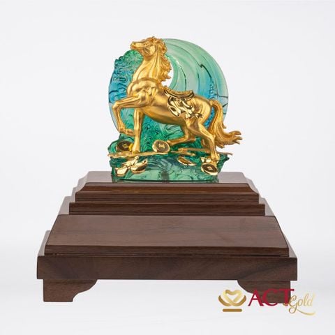 Quà tặng Ngựa Phú Quý dát vàng 24k ACT GOLD ISO 9001:2015