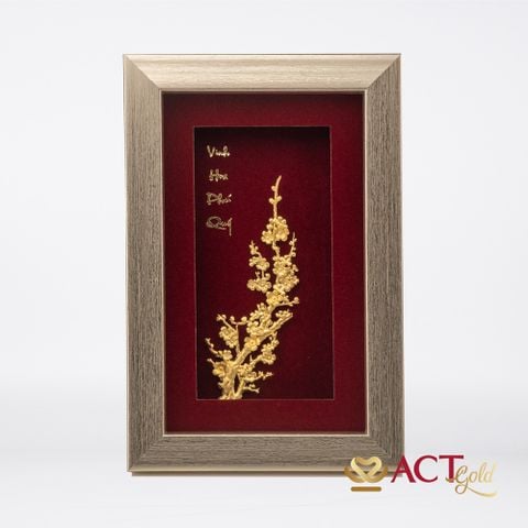Tranh Cành Mai dát vàng 24k ACT GOLD ISO 9001:2015