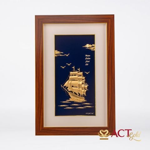 Tranh Thuyền dát vàng 24k ACT GOLD ISO 9001:2015 (Mẫu 45)