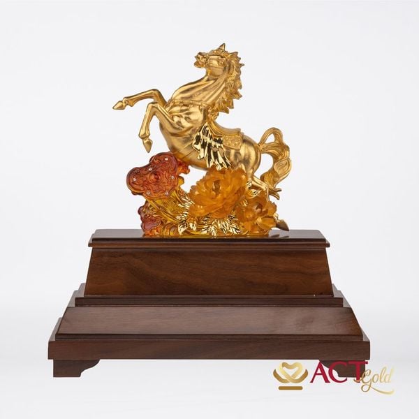 Quà tặng Ngựa Như Ý dát vàng 24k ACT GOLD ISO 9001:2015
