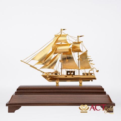 Quà tặng Thuyền Buồm mạ vàng 24k ACT GOLD ISO 9001:2015 (Mẫu 86)