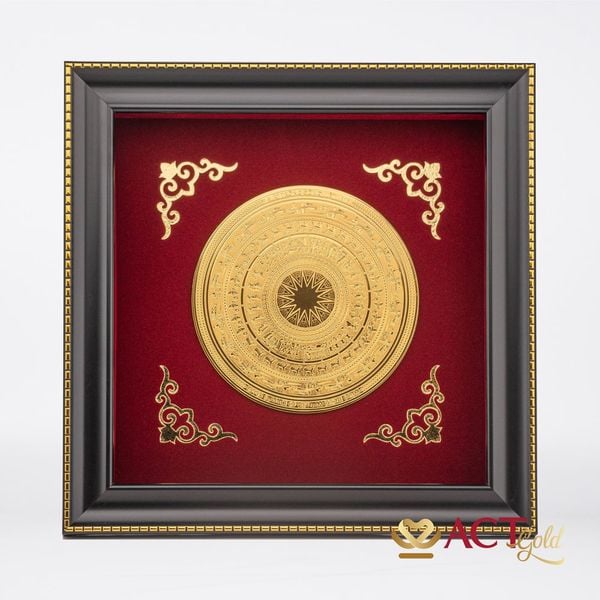 Tranh Mặt Trống Đồng dát vàng 24k ACT GOLD ISO 9001:2015