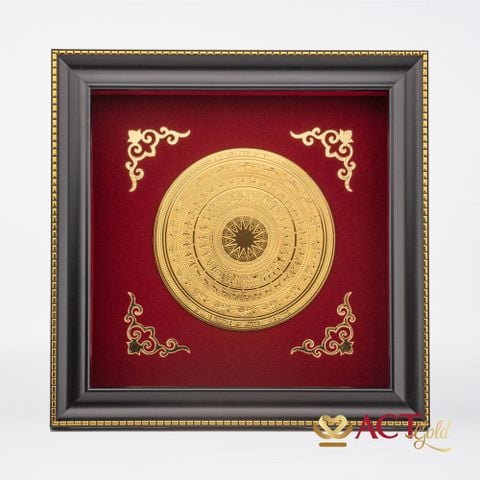 Tranh Mặt Trống Đồng dát vàng 24k ACT GOLD ISO 9001:2015