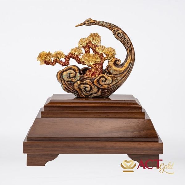 Quà tặng Chậu Cây Tùng dát vàng 24k ACT GOLD ISO 9001:2015